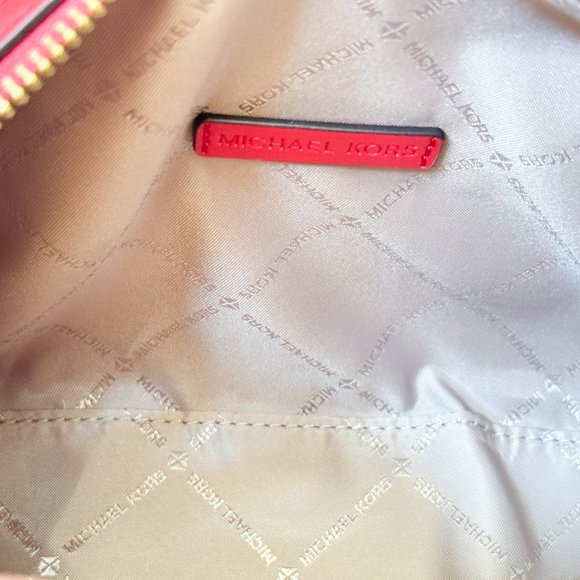 Michael Kors Jet Set Travel XS MINI Satchel Shoulder Crossbody Bag MK Gold/Red - Picture 13 of 15